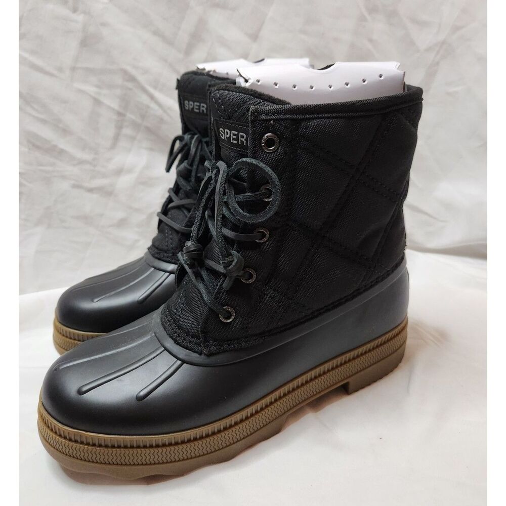 Sperry Saltwater 2.0 Lace-Up Boots Women's 7.5 Black